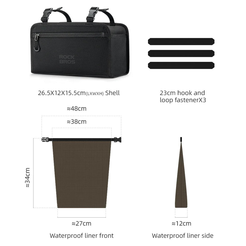 ROCKBROS W008 Bicycle Handlebar Hanging Bag Waterproof Detachable Bike Front Storage Bag ROCKBROS W008 Bicycle Handlebar Hanging Bag Waterproof Detachable Bike Front Storage Bag